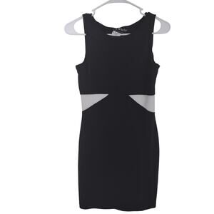 Vintage 90s All that Jazz Black and White Bodycon Dress S Made in the USA Preppy